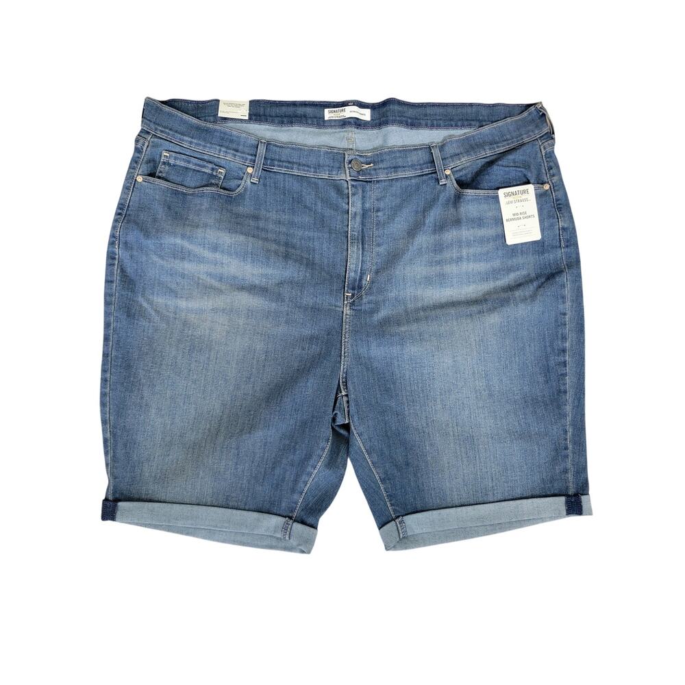 Levis Mid Rise Bermuda Shorts NEW Size 26 Plus Size Denim Stretch Shorts